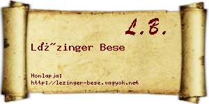 Lézinger Bese névjegykártya
